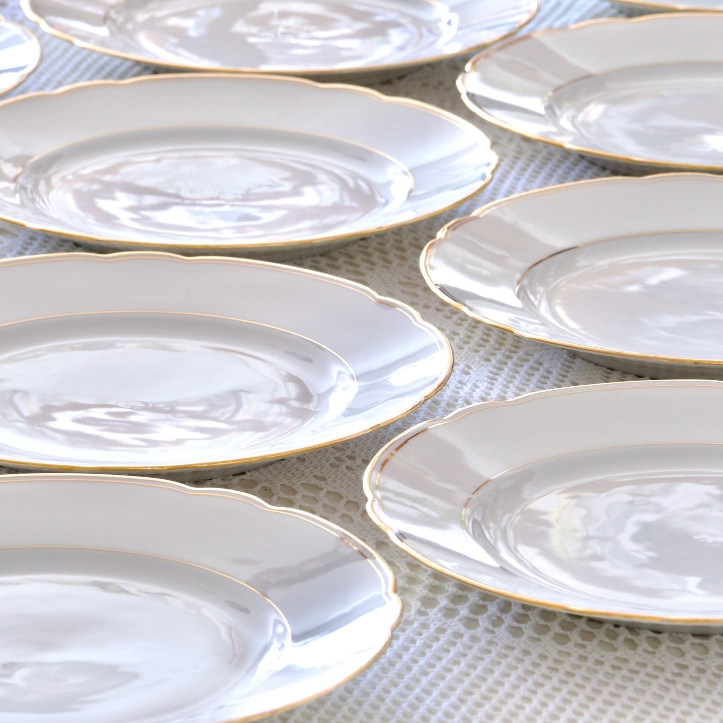 11 assiettes plates en porcelaine suisse Langenthal