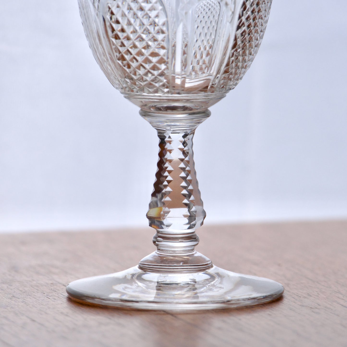 9 verres anciens en cristal soufflé bouche