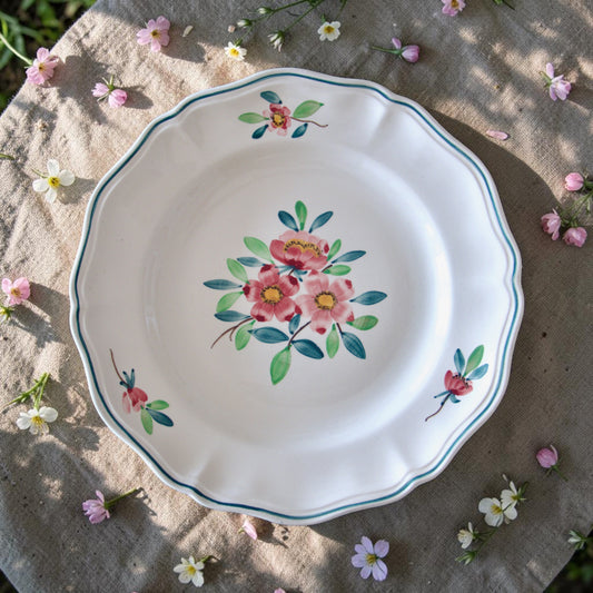 Assiette sur piédouche Sarreguemines "Amazonas"