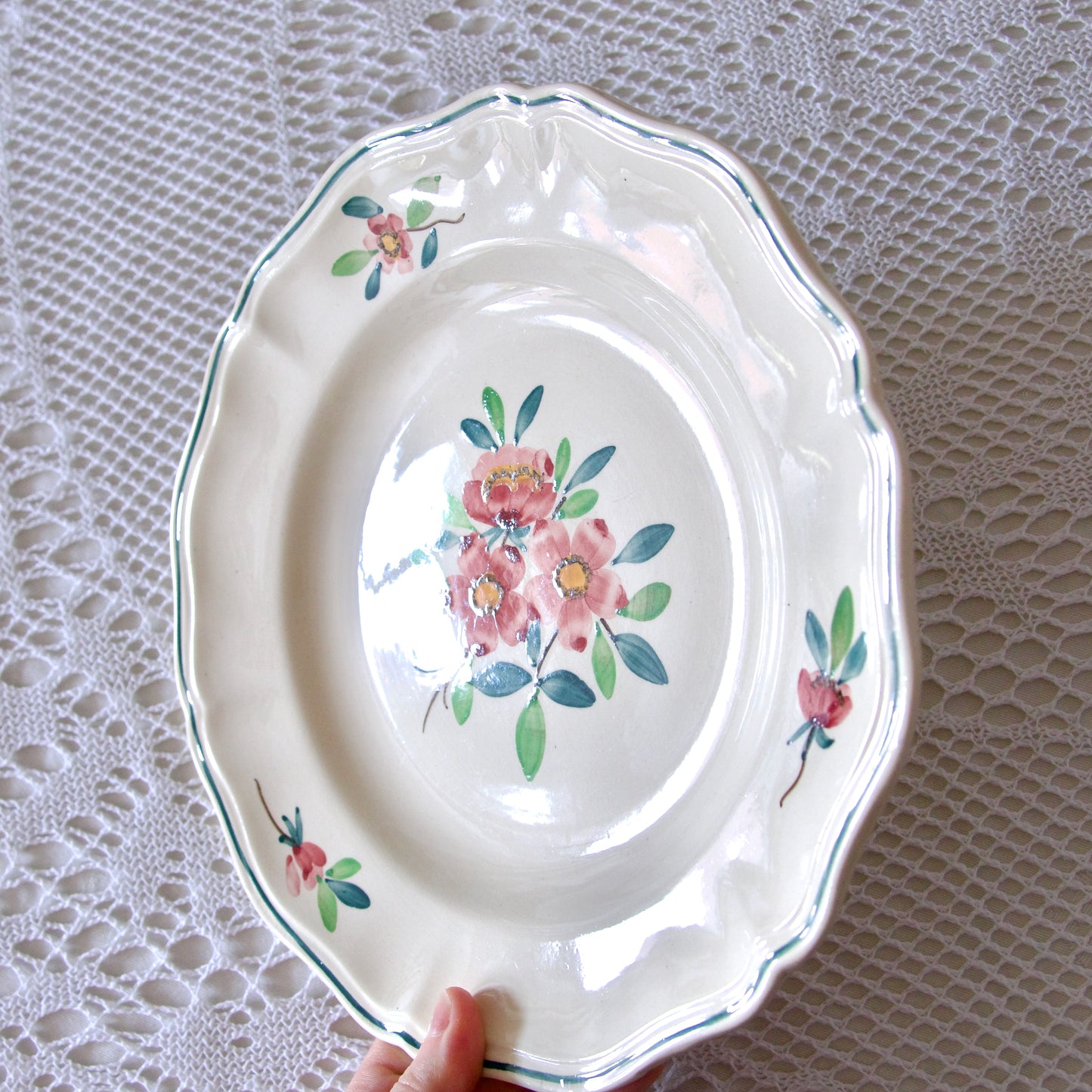 Assiette sur piédouche Sarreguemines "Amazonas"