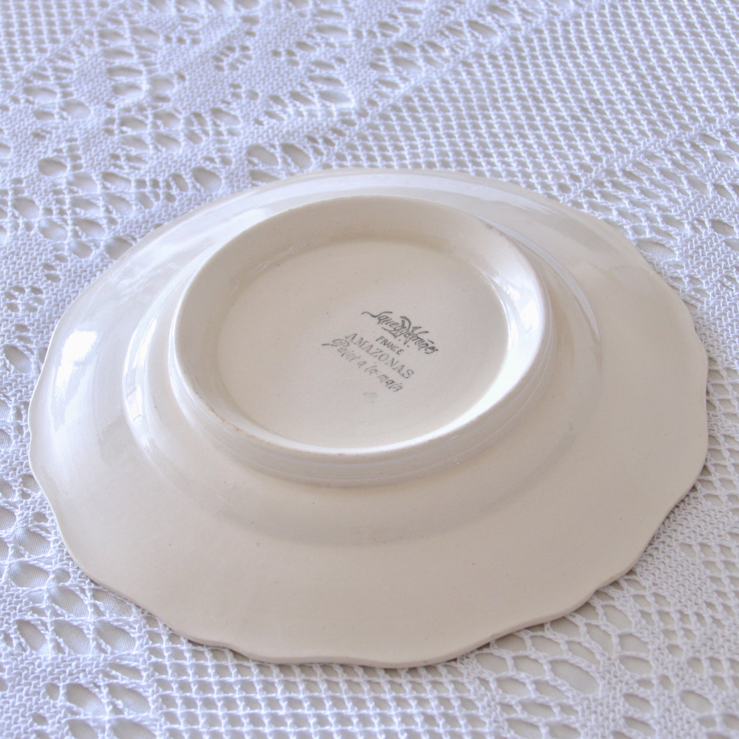 Assiette sur piédouche Sarreguemines "Amazonas"