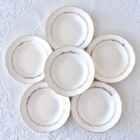 6 assiettes creuses Villeroy & Boch guirlande dorée