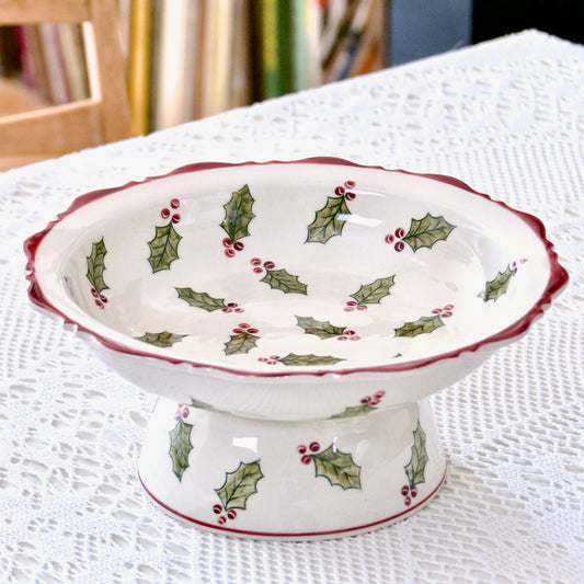 Grande coupe vintage peinte à la main décor de Noël