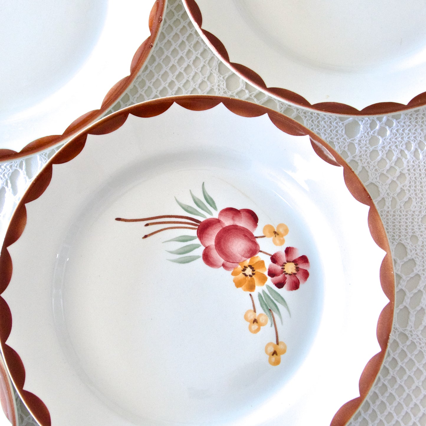 5 assiettes plates Choisy-le-Roi "Huguette"