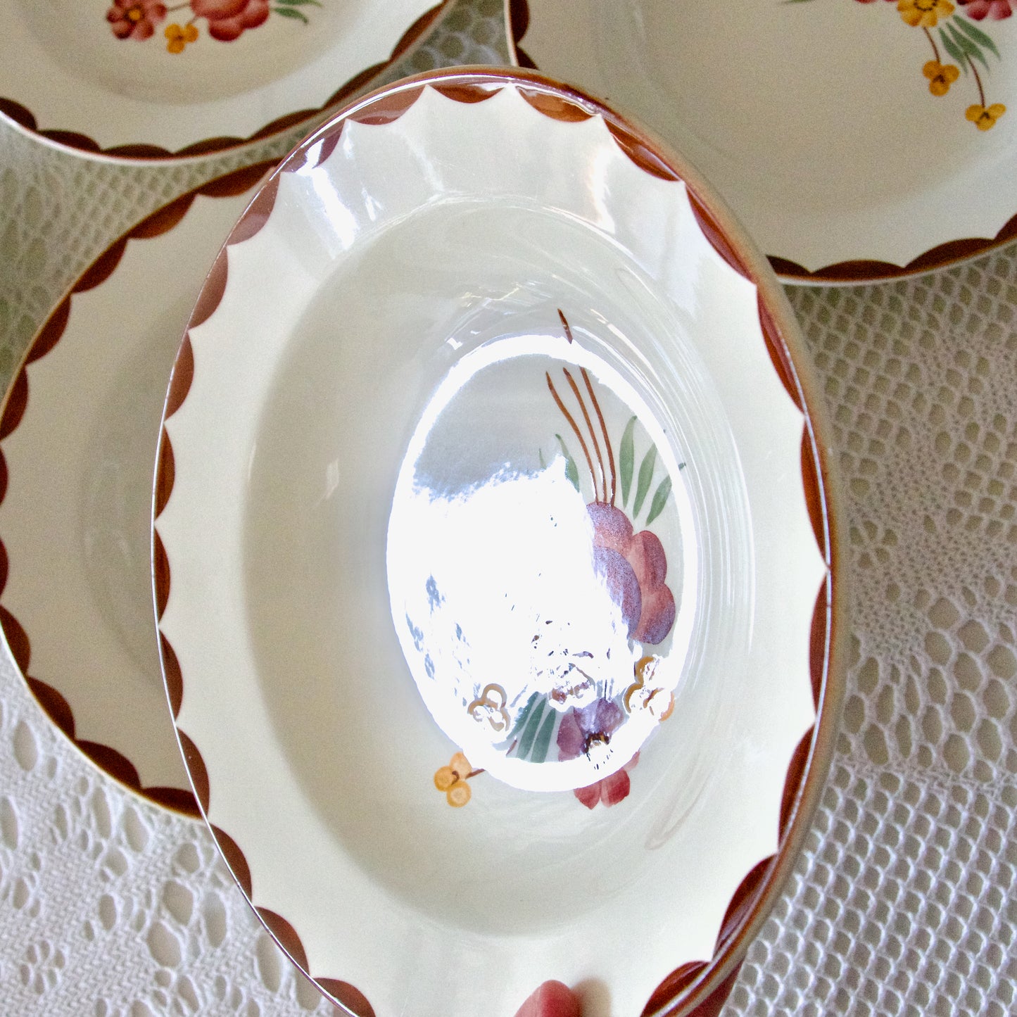 6 assiettes creuses Choisy-le-Roi "Huguette"