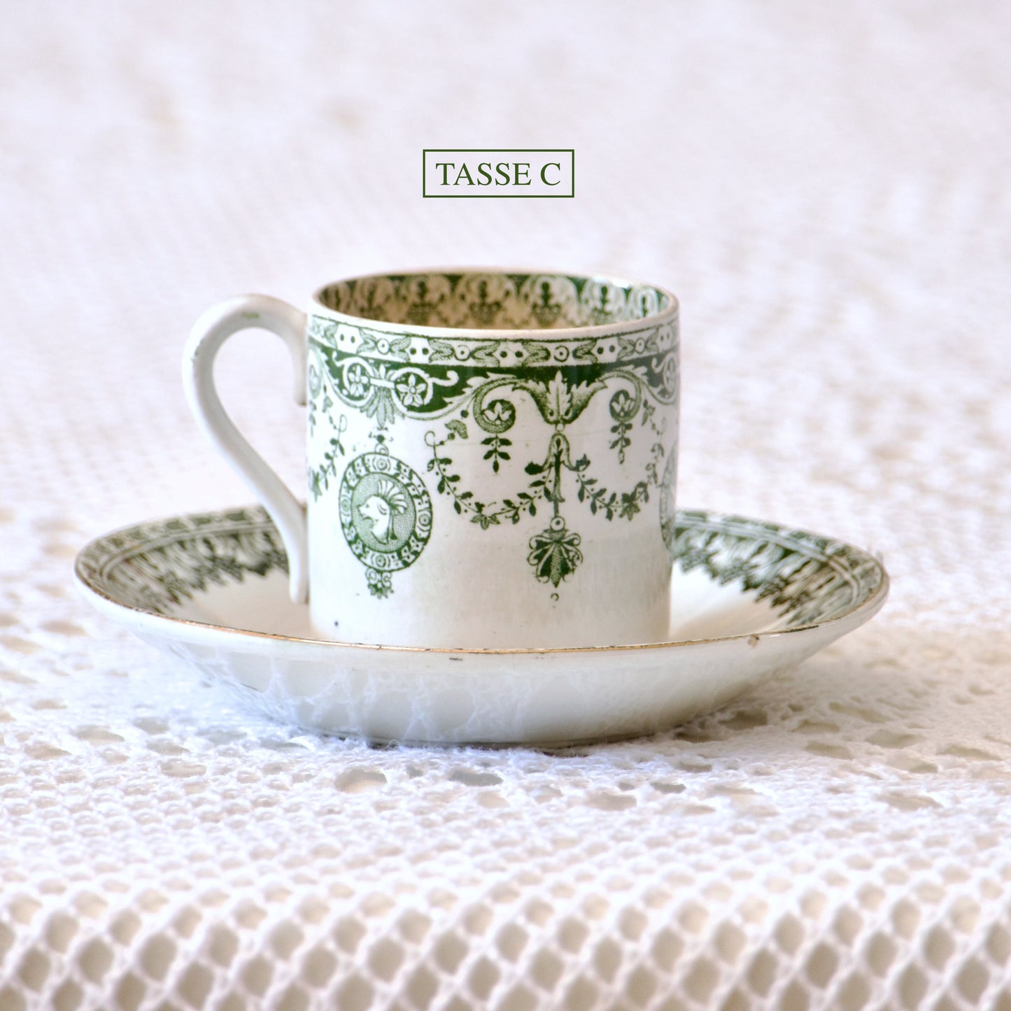 3 tasses XIXe Badonviller "Empire" - terre de fer