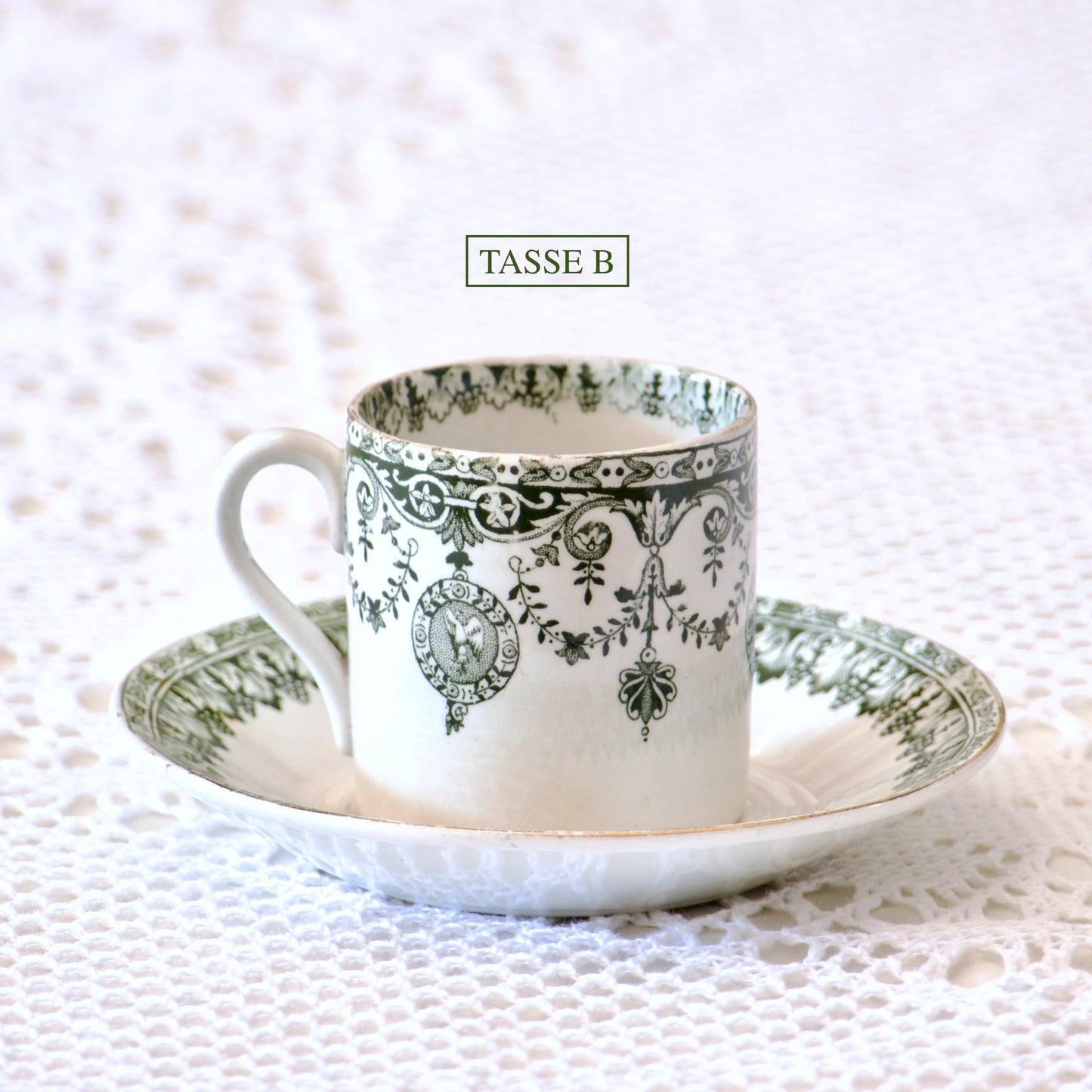 3 tasses XIXe Badonviller "Empire" - terre de fer