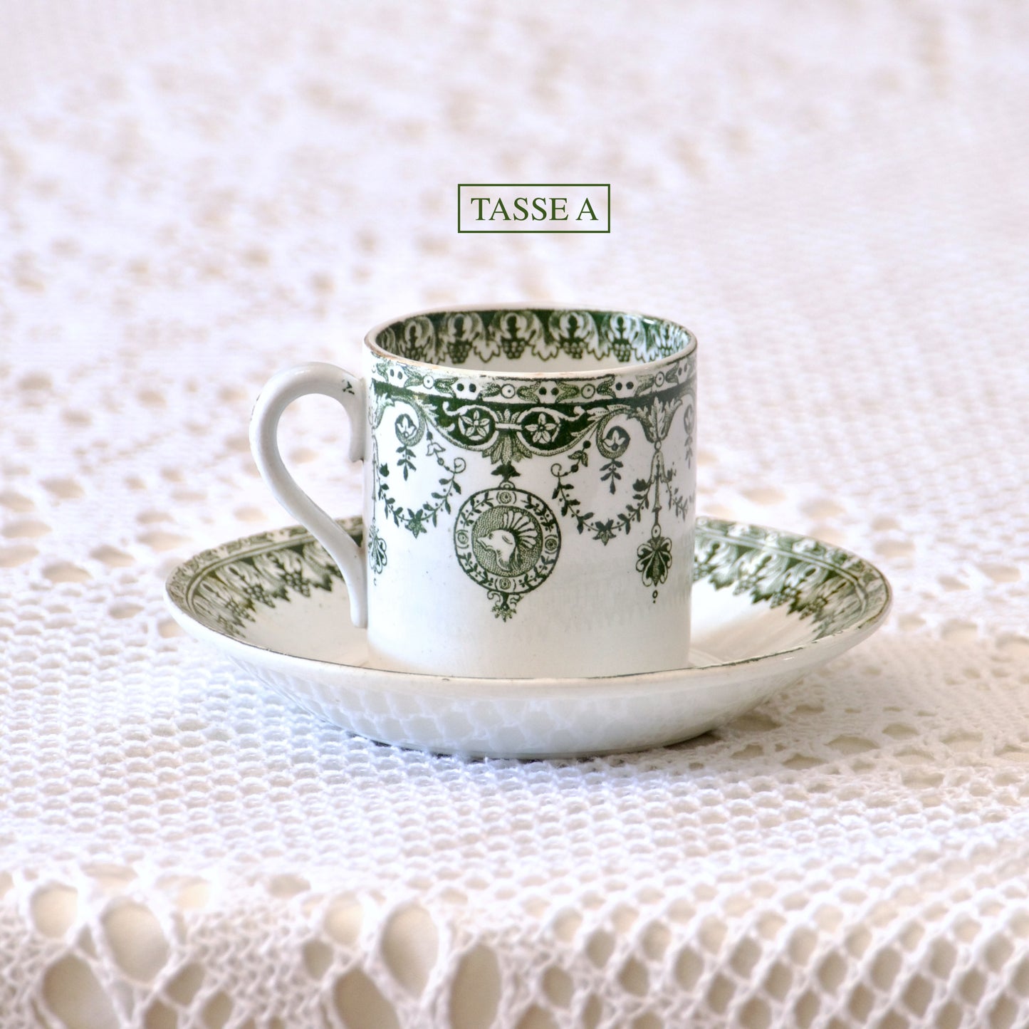 3 tasses XIXe Badonviller "Empire" - terre de fer