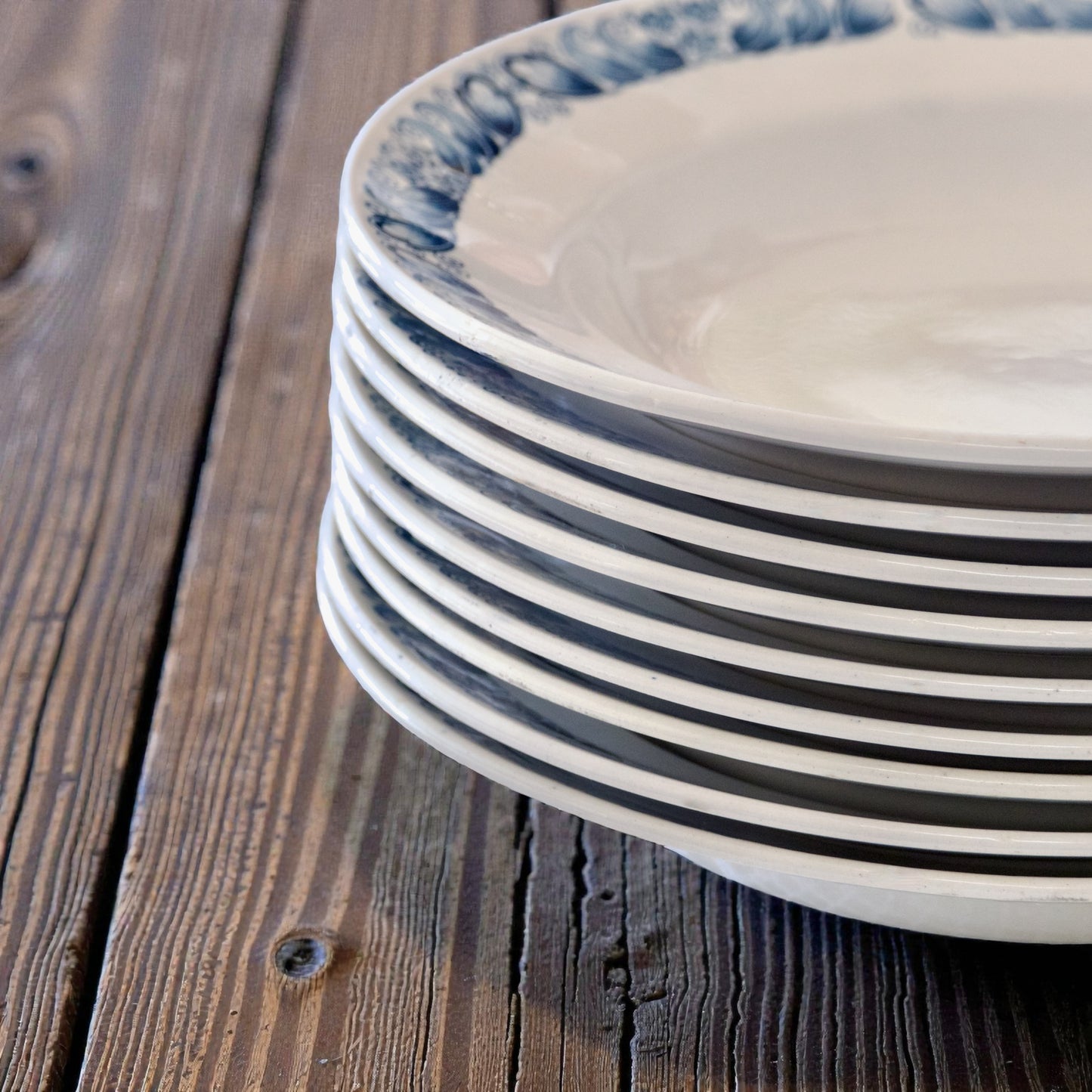 9 grandes assiettes Longchamp "Marcel" - terre de fer