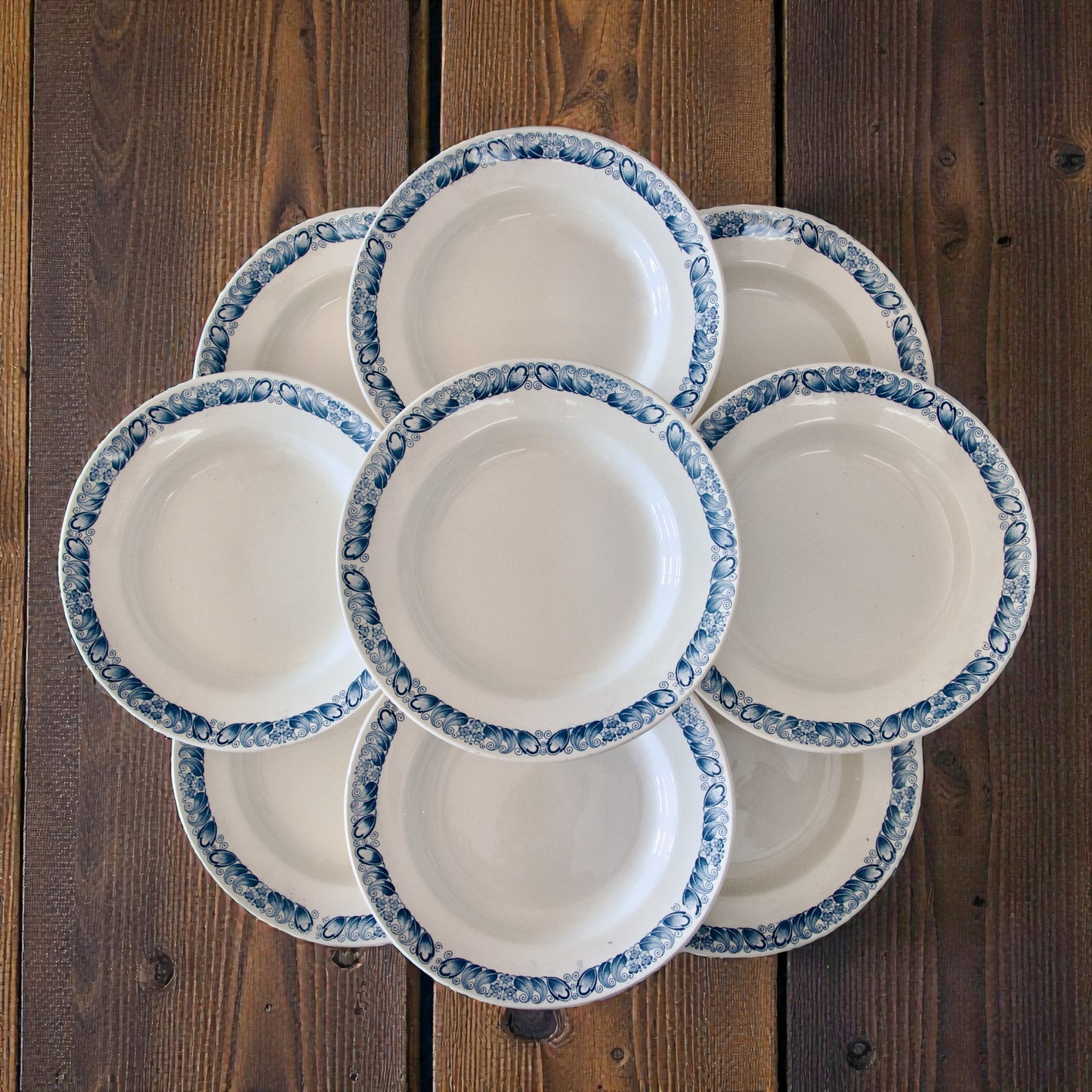 9 grandes assiettes Longchamp "Marcel" - terre de fer