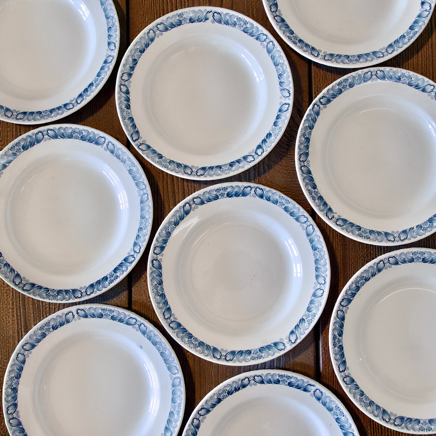 9 grandes assiettes Longchamp "Marcel" - terre de fer