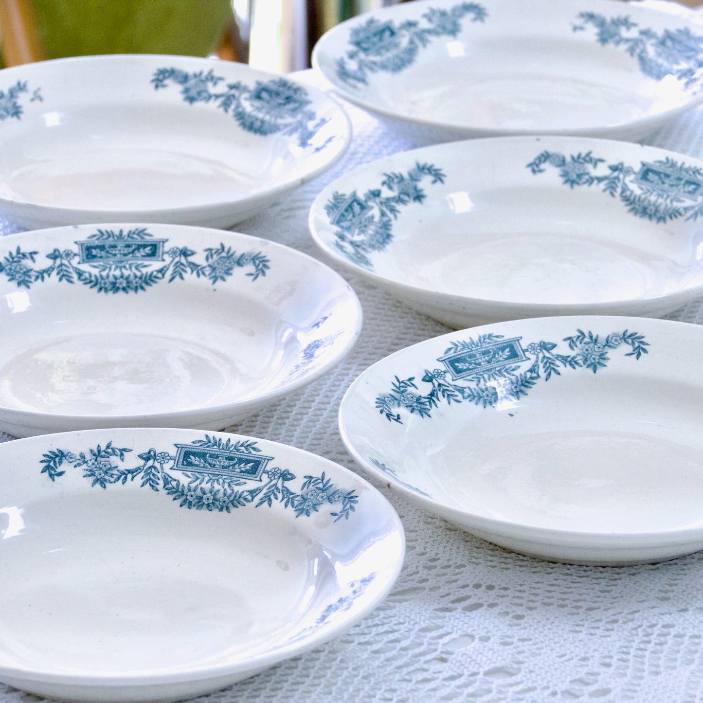 6 assiettes Longchamp "Lutèce" - terre de fer