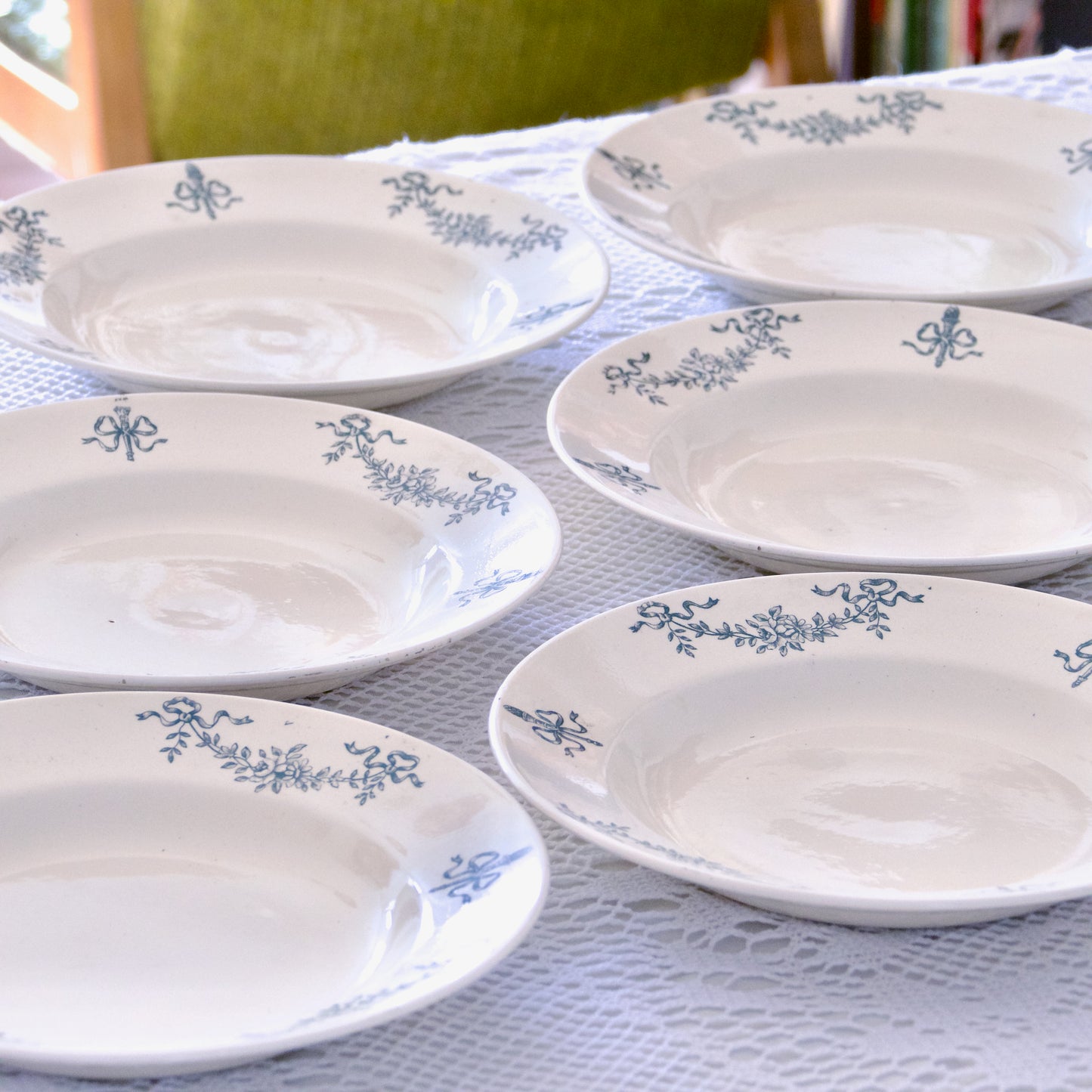 6 assiettes Longchamp "Sapho" - terre de fer