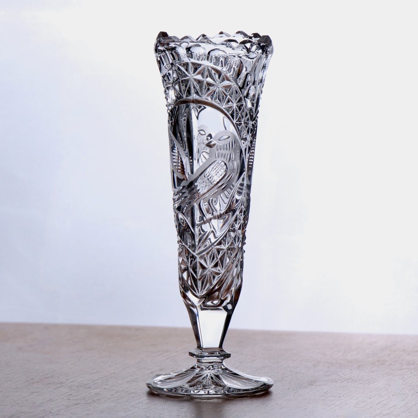 Vase en cristal Hofbauer collection "The Byrdes" aux oiseaux.
