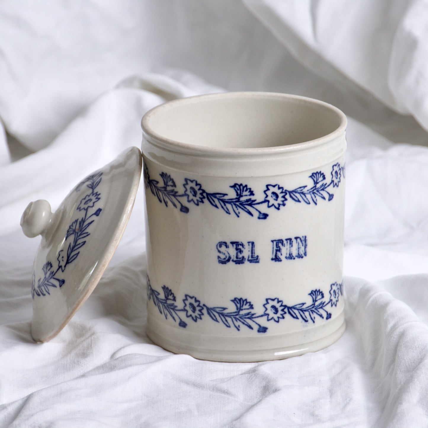 Grand pot de cuisine XIXe St Uze "Sel fin" - terre d'acier