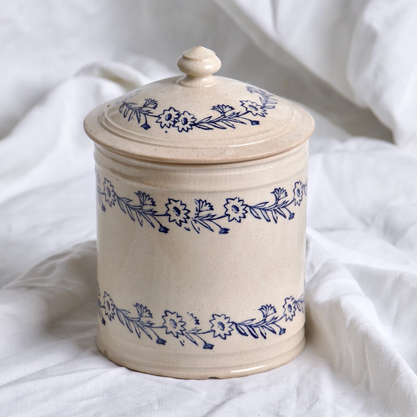 Grand pot de cuisine XIXe St Uze "Farine" - terre d'acier