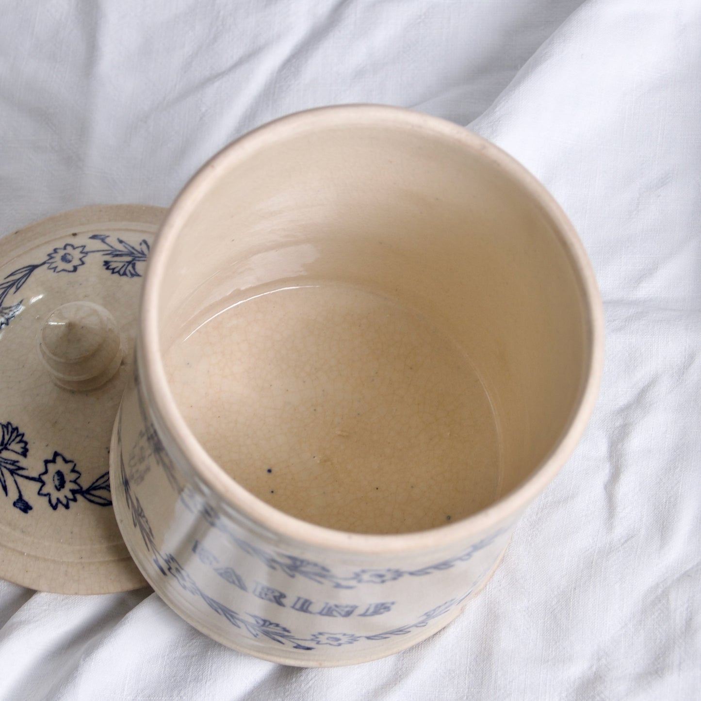 Grand pot de cuisine XIXe St Uze "Farine" - terre d'acier