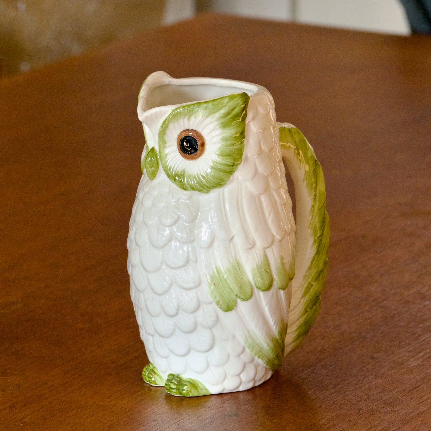 Carafe en barbotine hibou signée Fratelli Gialletti