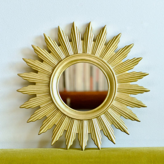 Miroir soleil vintage doré