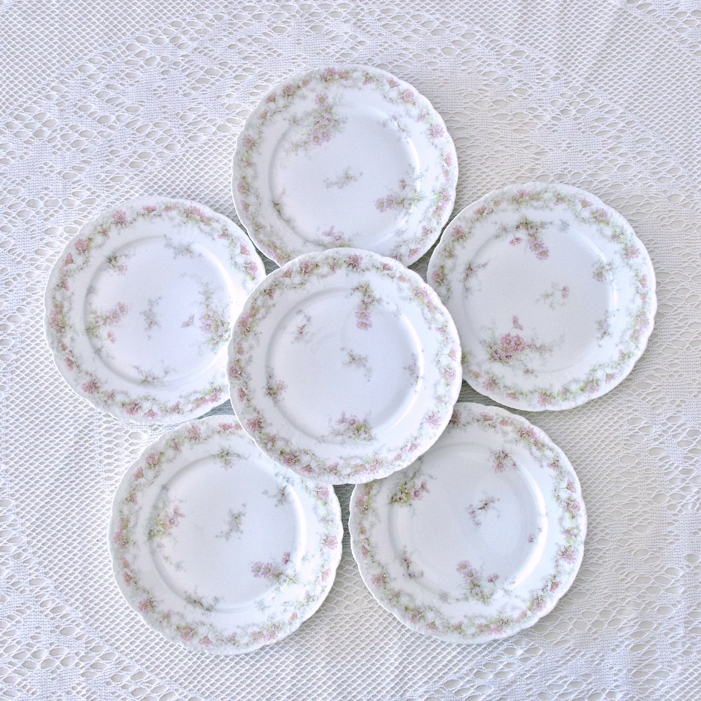 6 assiettes plates en porcelaine Emile Bourgeois Drouot Paris