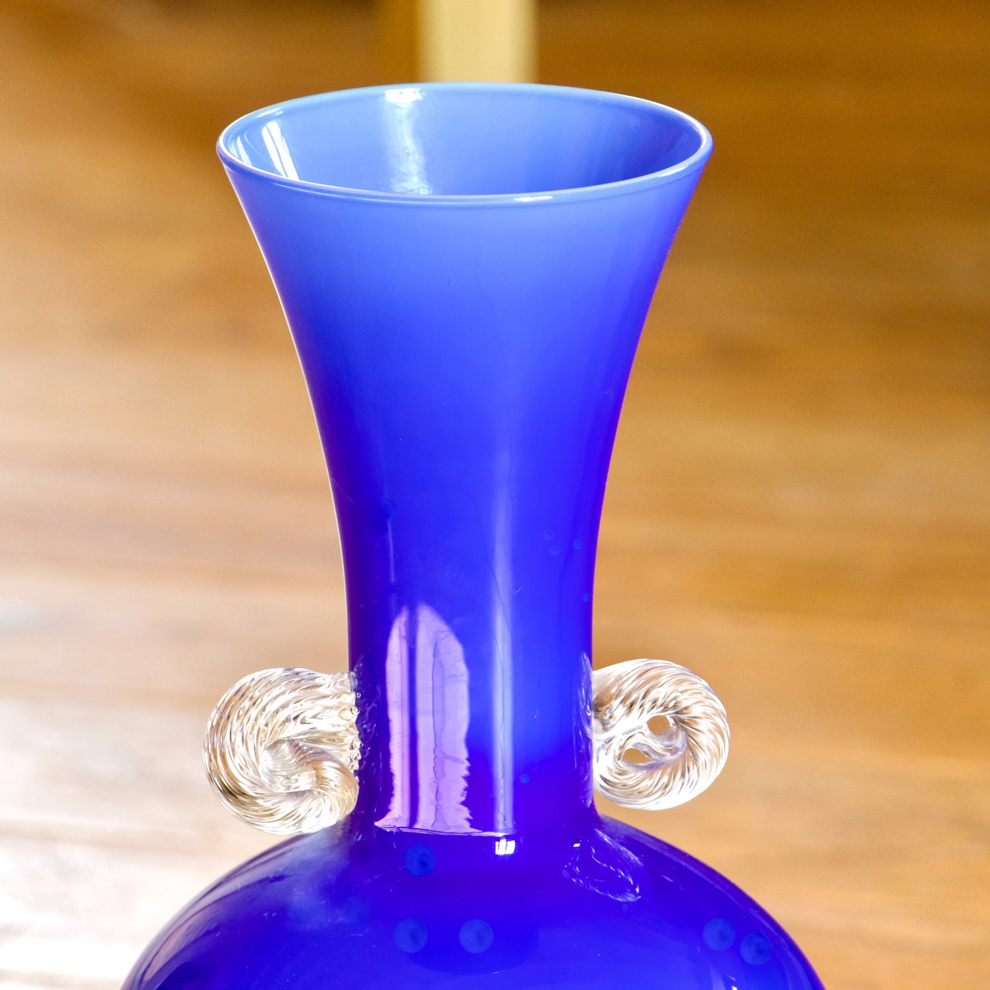 Vase en verre de Murano soufflé bouche, 1960, bleu cobalt
