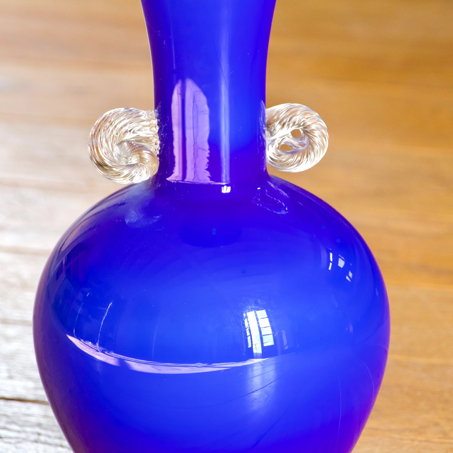 Vase en verre de Murano soufflé bouche, 1960, bleu cobalt