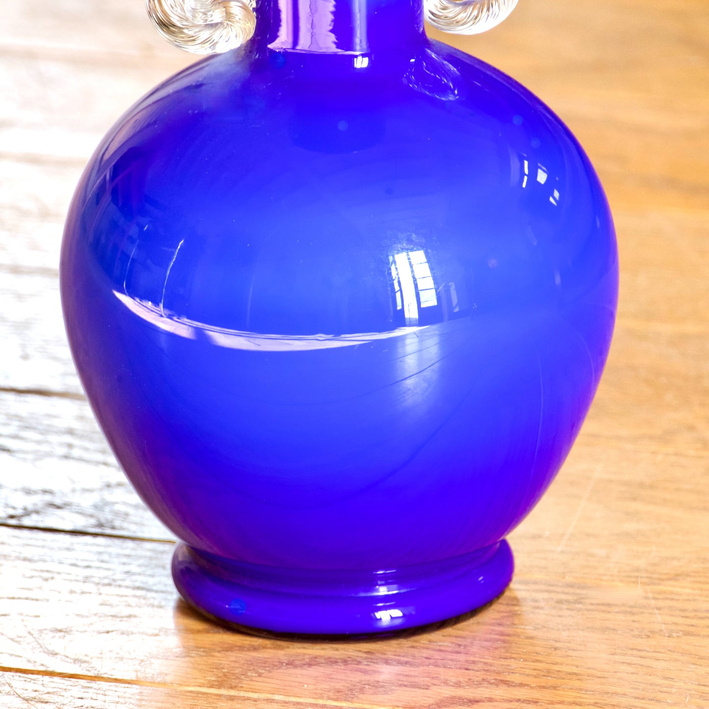 Vase en verre de Murano soufflé bouche, 1960, bleu cobalt