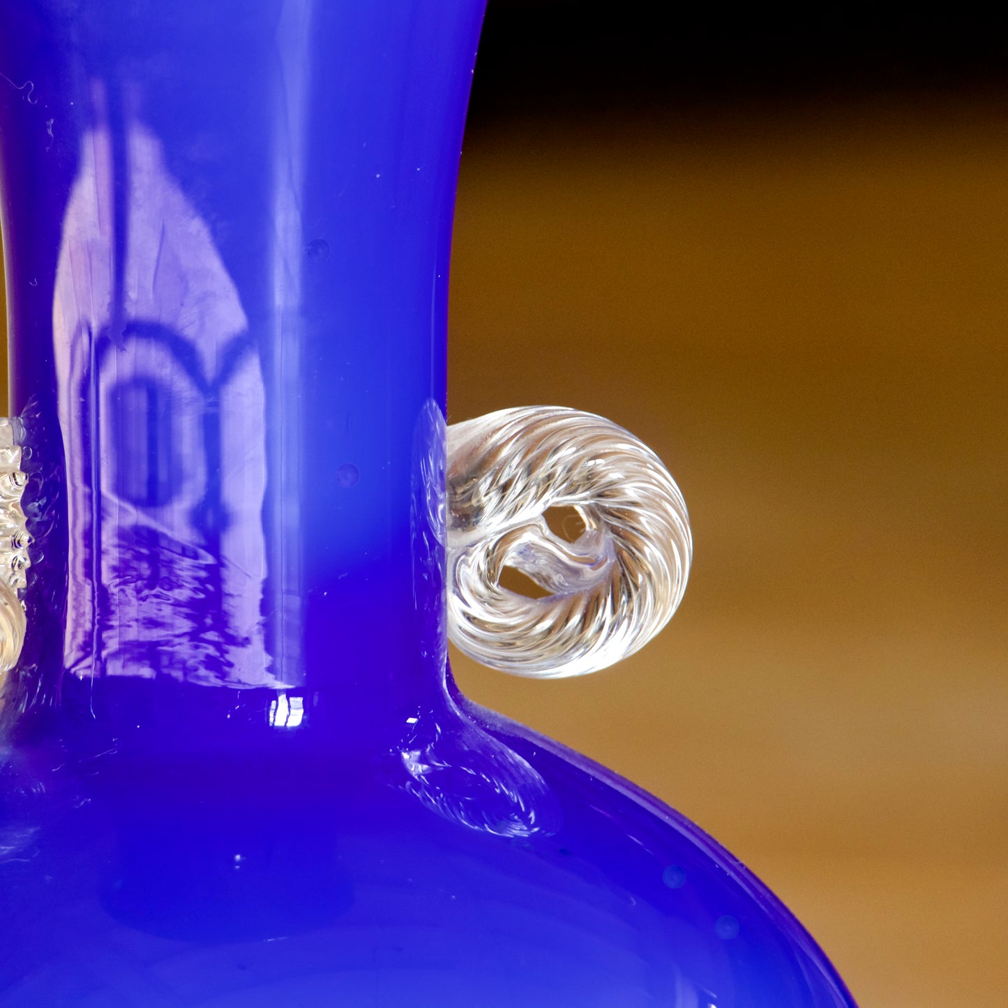 Vase en verre de Murano soufflé bouche, 1960, bleu cobalt
