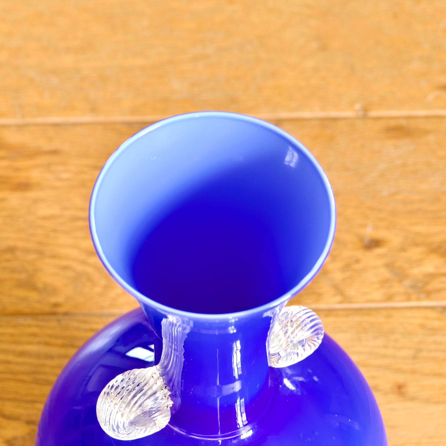 Vase en verre de Murano soufflé bouche, 1960, bleu cobalt