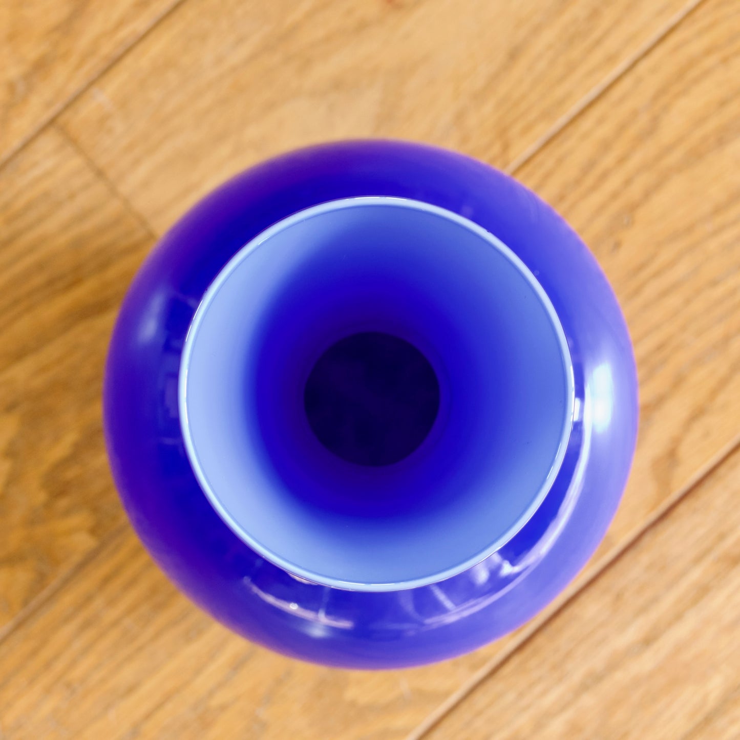 Vase en verre de Murano soufflé bouche, 1960, bleu cobalt