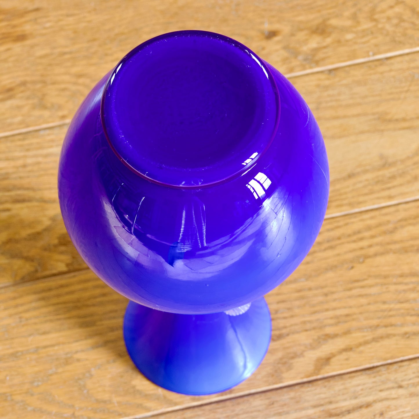 Vase en verre de Murano soufflé bouche, 1960, bleu cobalt