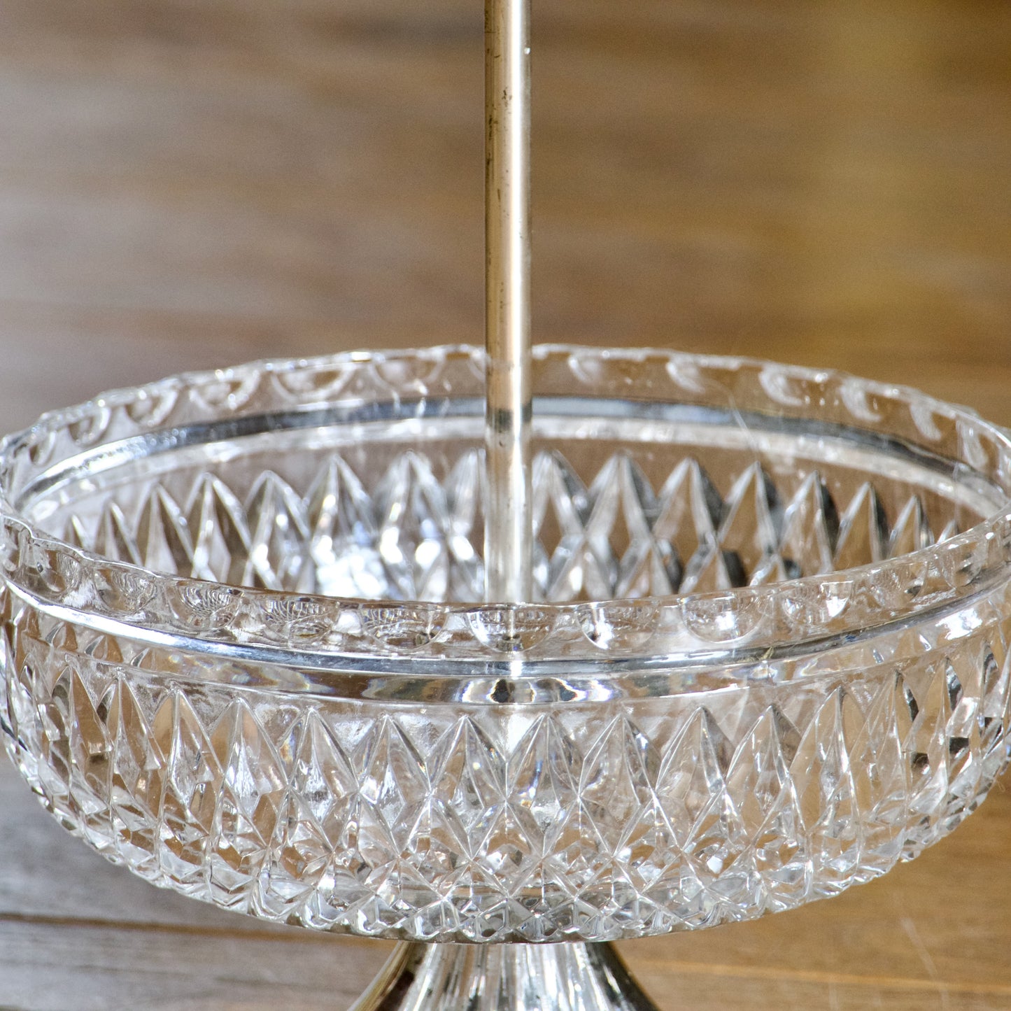 Coupe montée en cristal et métal argenté, 1950