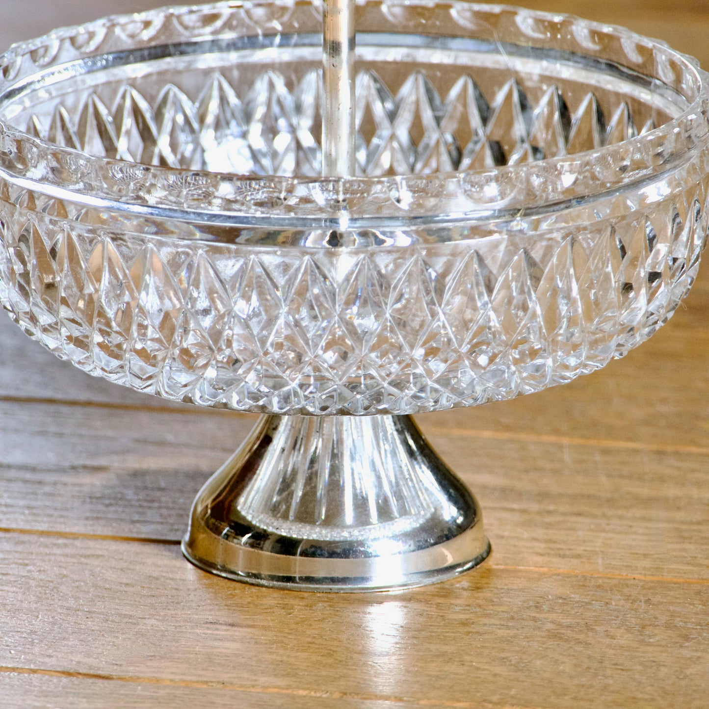 Coupe montée en cristal et métal argenté, 1950