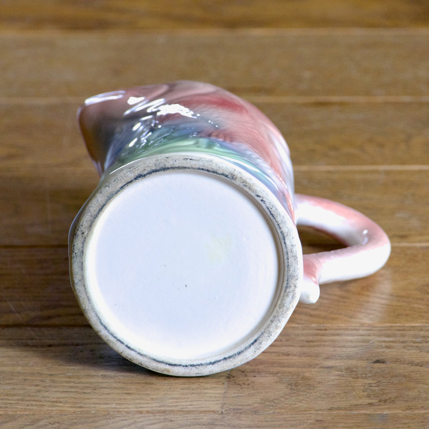 Carafe en barbotine poisson, fond marin