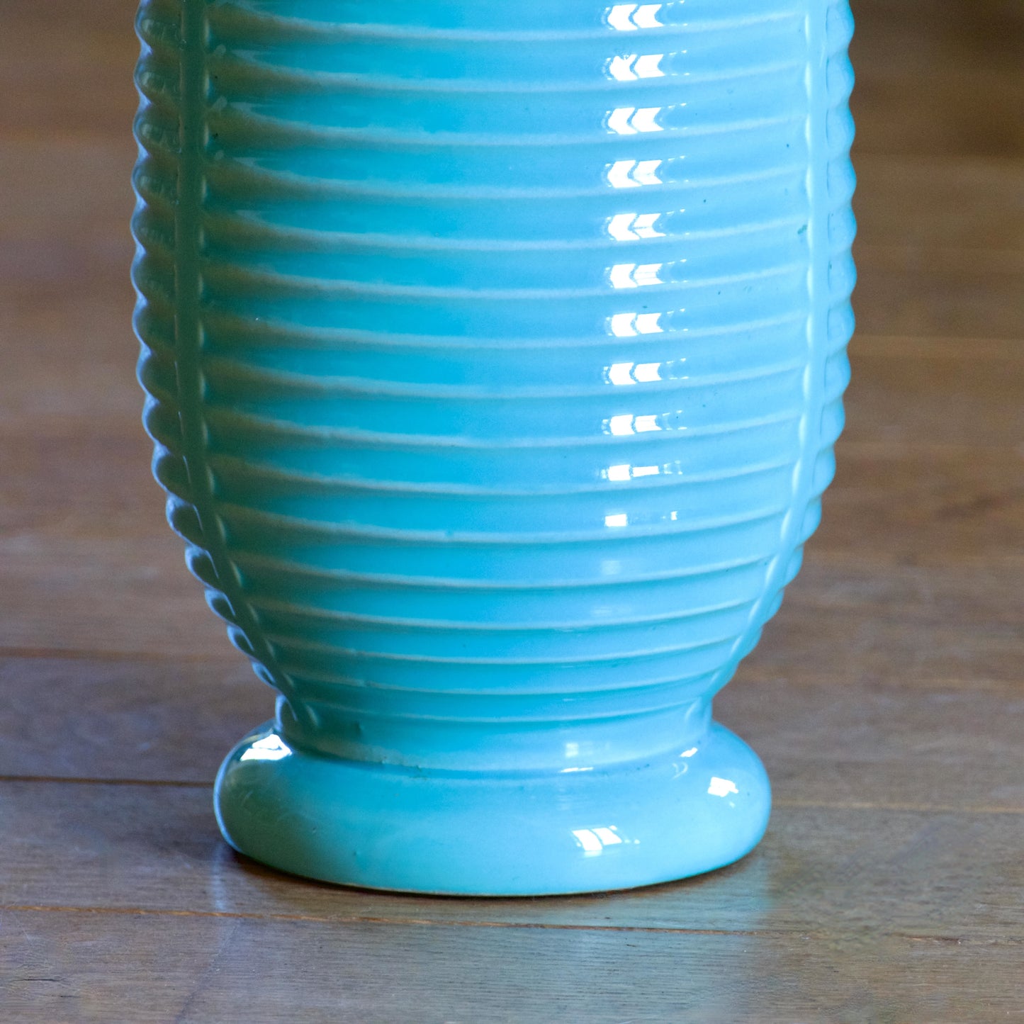 Vase Art Deco Poët Laval en céramique émaillée turquoise