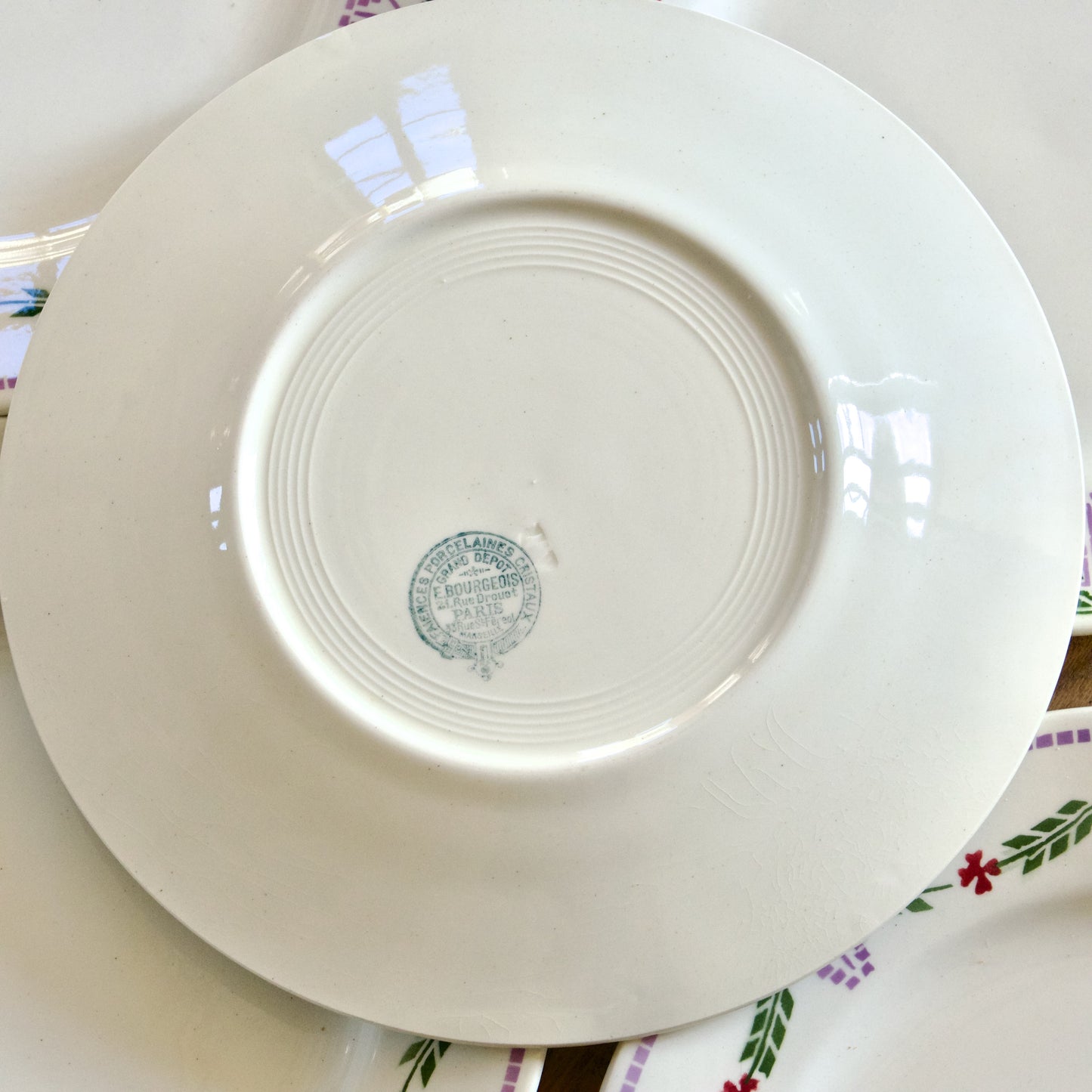 Assiettes à dessert de Noël de 1920 Emile Bourgeois Drouot Paris