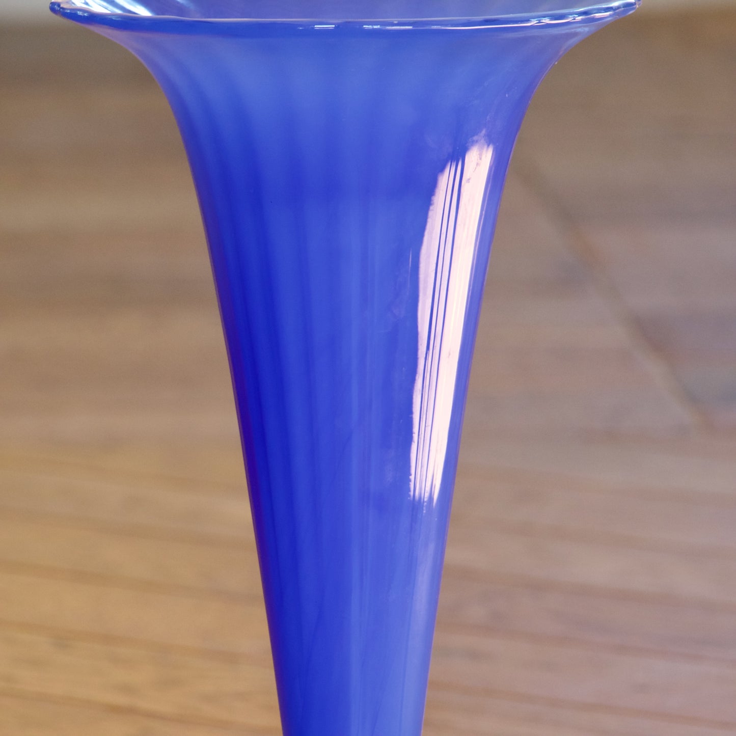 Grand vase de Murano en verre soufflé bouche, bleu