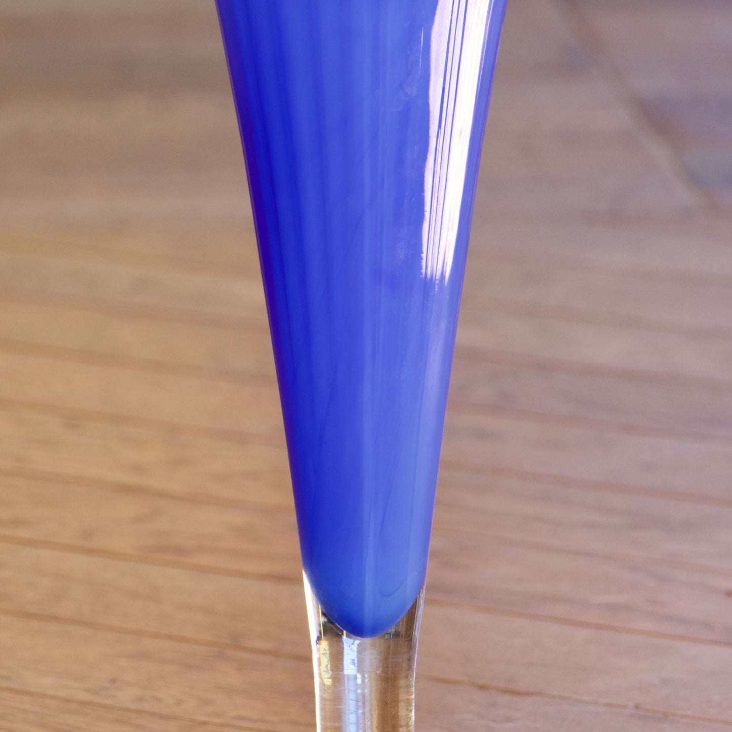 Grand vase de Murano en verre soufflé bouche, bleu