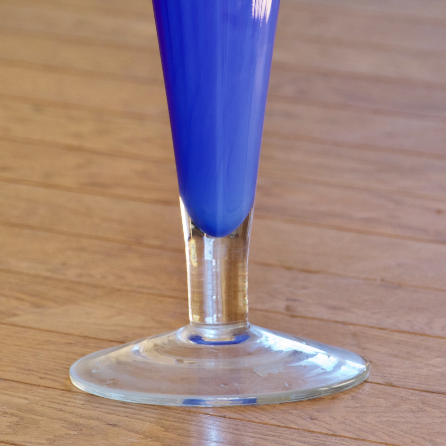 Grand vase de Murano en verre soufflé bouche, bleu