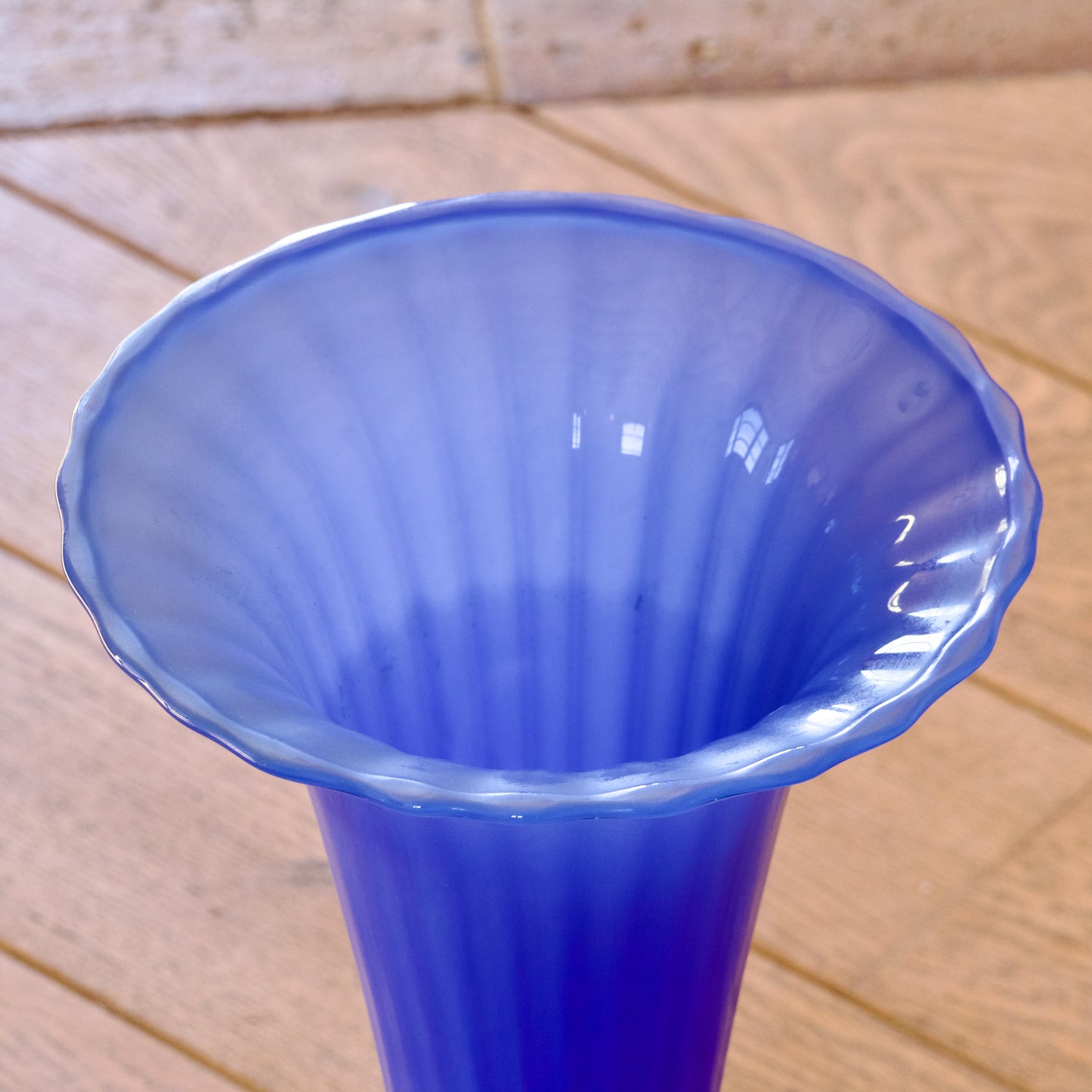 Grand vase de Murano en verre soufflé bouche, bleu