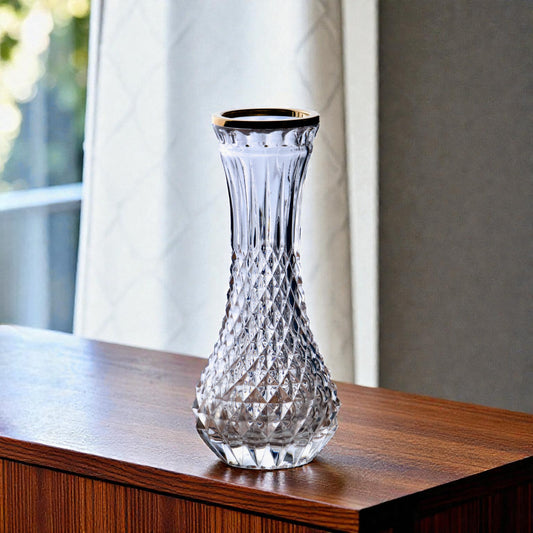 Vase allemand en cristal et col 24 carats