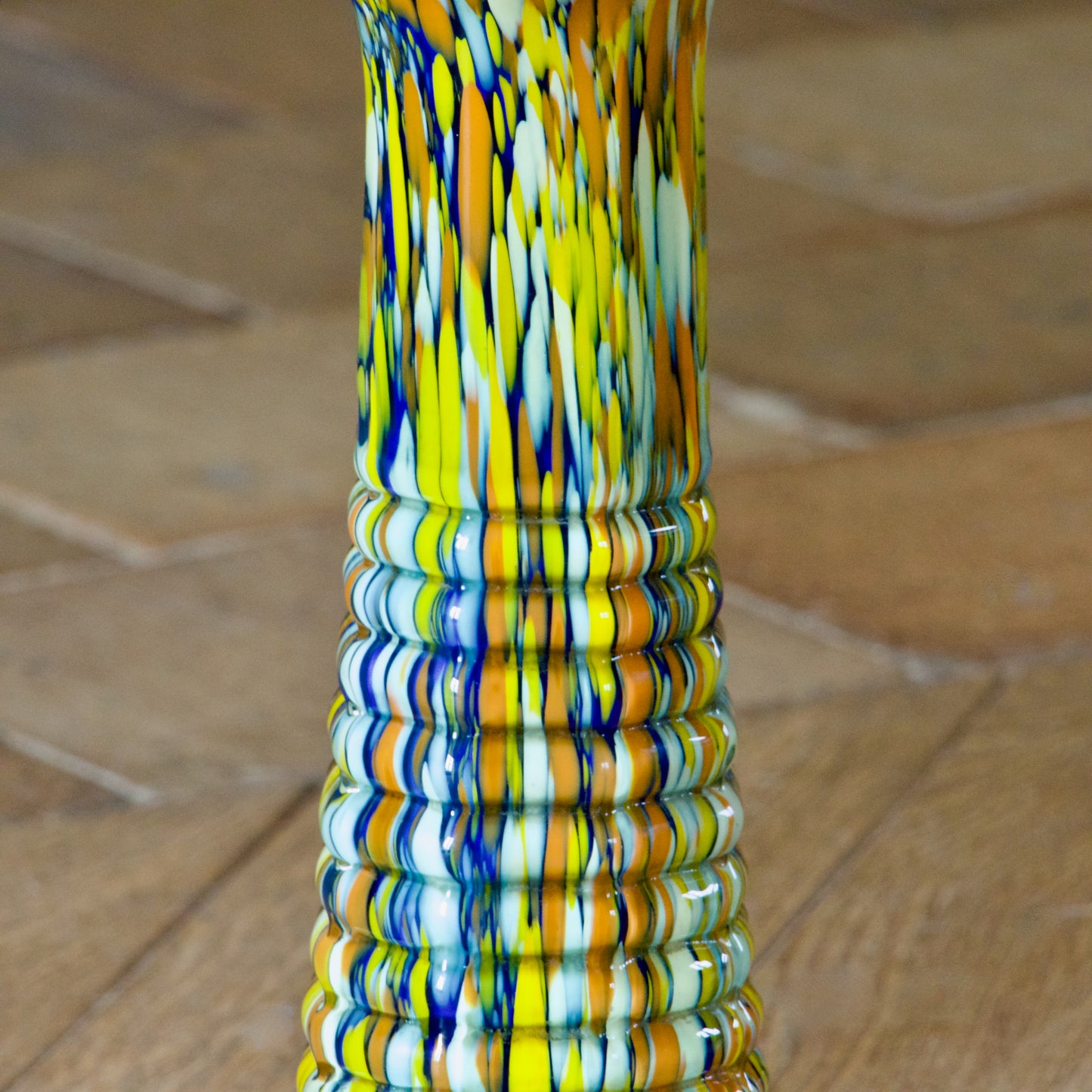 Vase multicolore en verre soufflé bouche de Murano