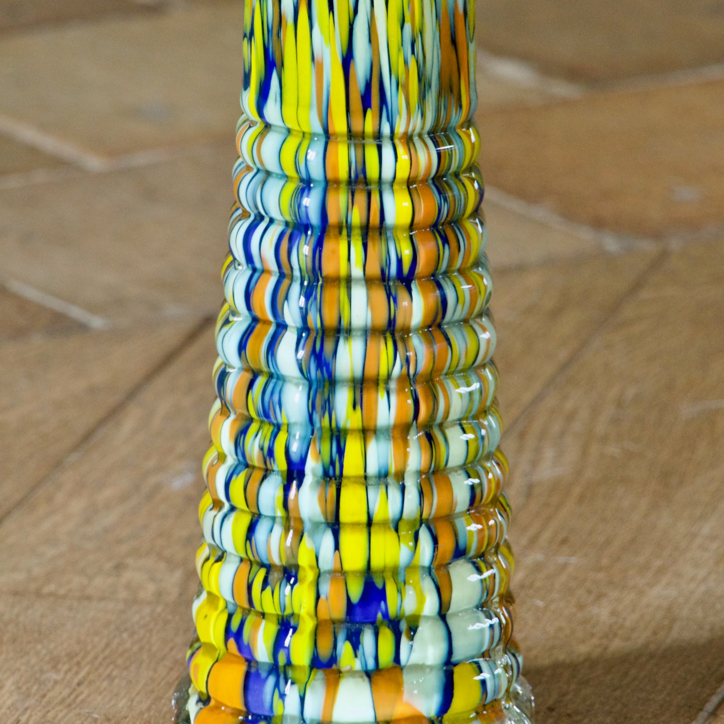 Vase multicolore en verre soufflé bouche de Murano