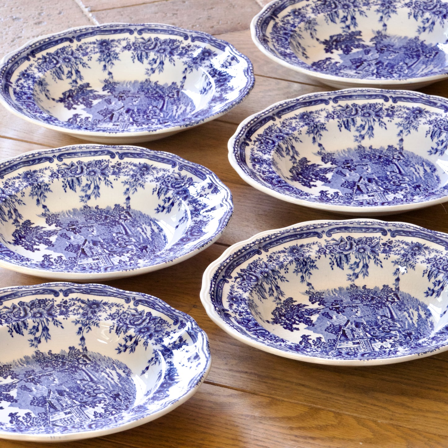 6 assiettes creuses Luneville "English Style"