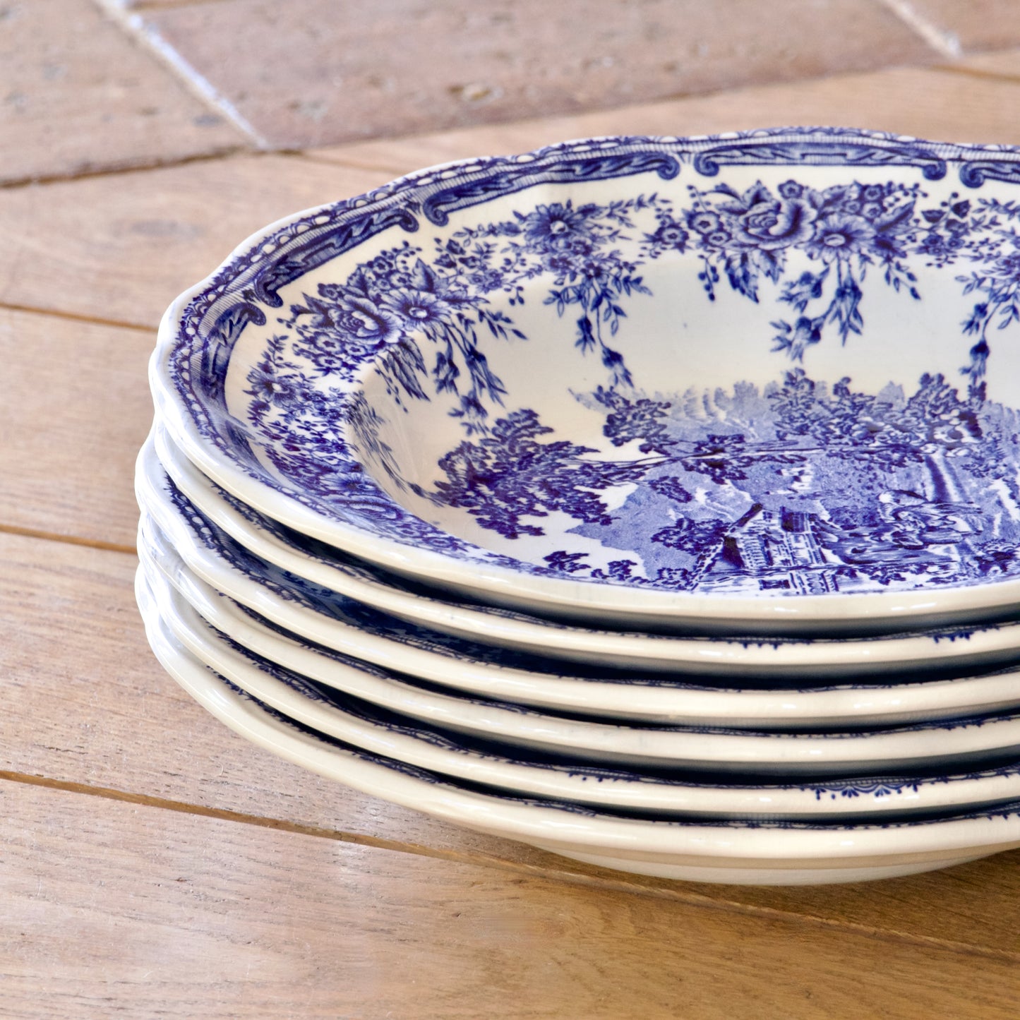 6 assiettes creuses Luneville "English Style"