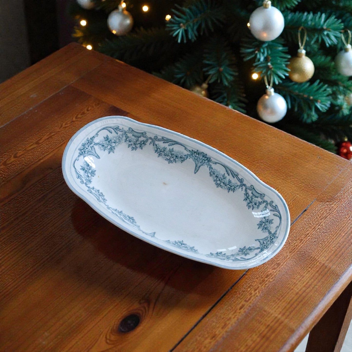 Ravier XIXe Sarreguemines collection "Louis XVI" - terre de fer