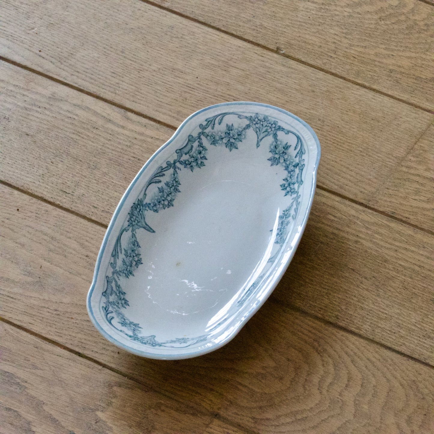Ravier XIXe Sarreguemines collection "Louis XVI" - terre de fer