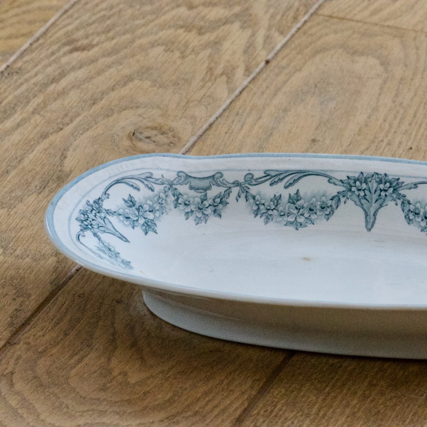 Ravier XIXe Sarreguemines collection "Louis XVI" - terre de fer