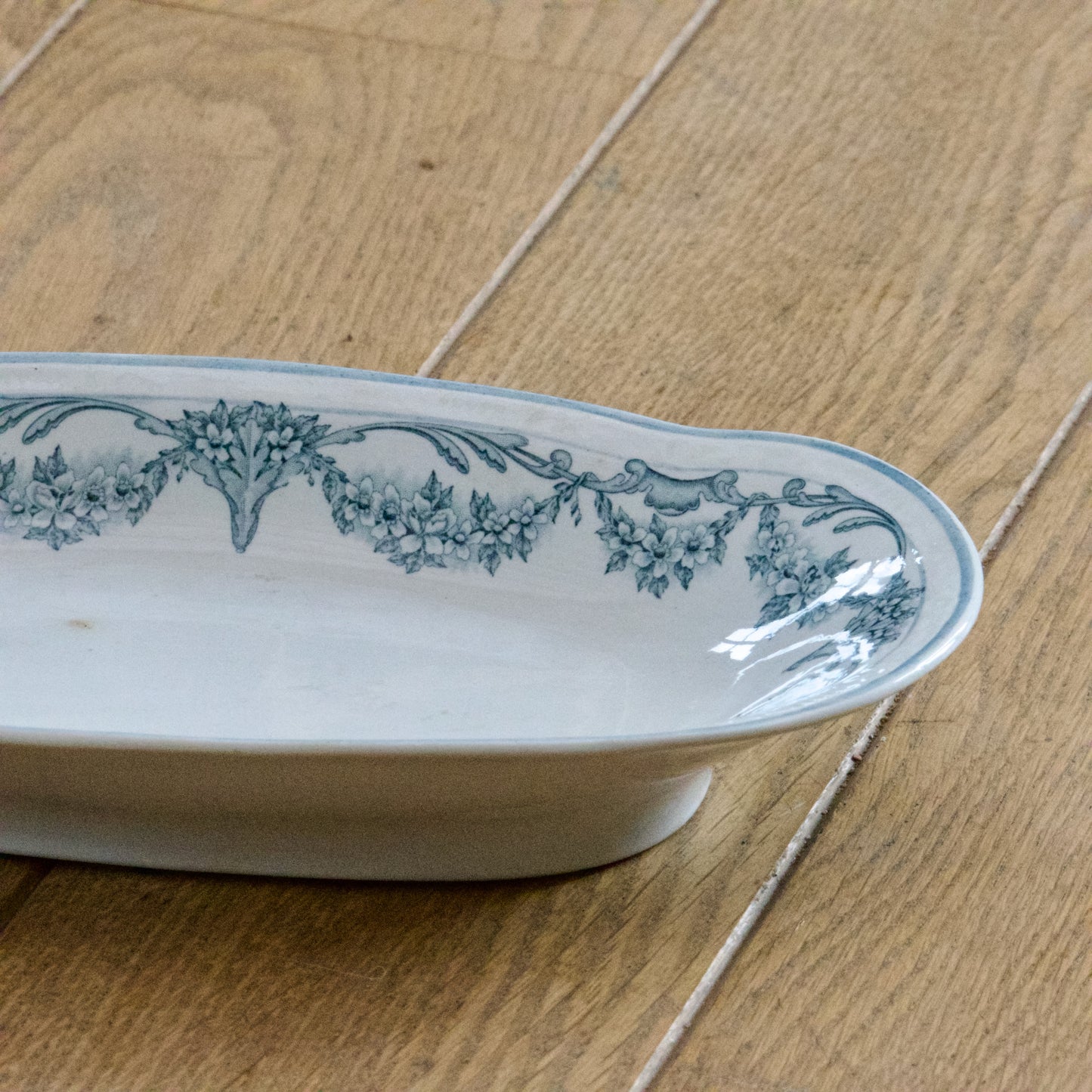 Ravier XIXe Sarreguemines collection "Louis XVI" - terre de fer