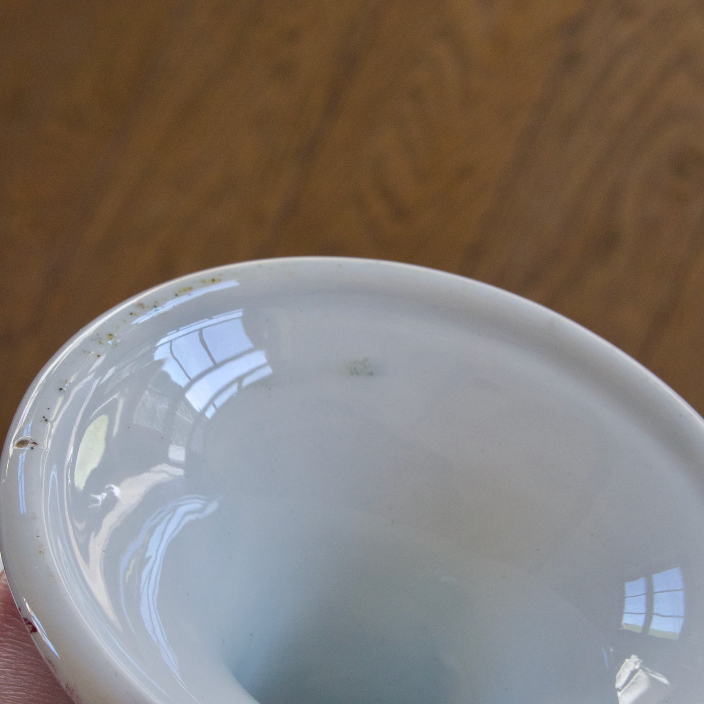 Compotier ancien en faïence terre de fer rose